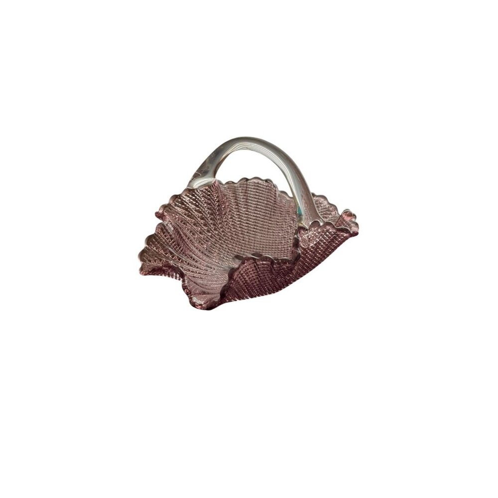 Vintage Italian Waffle-Glass Basket